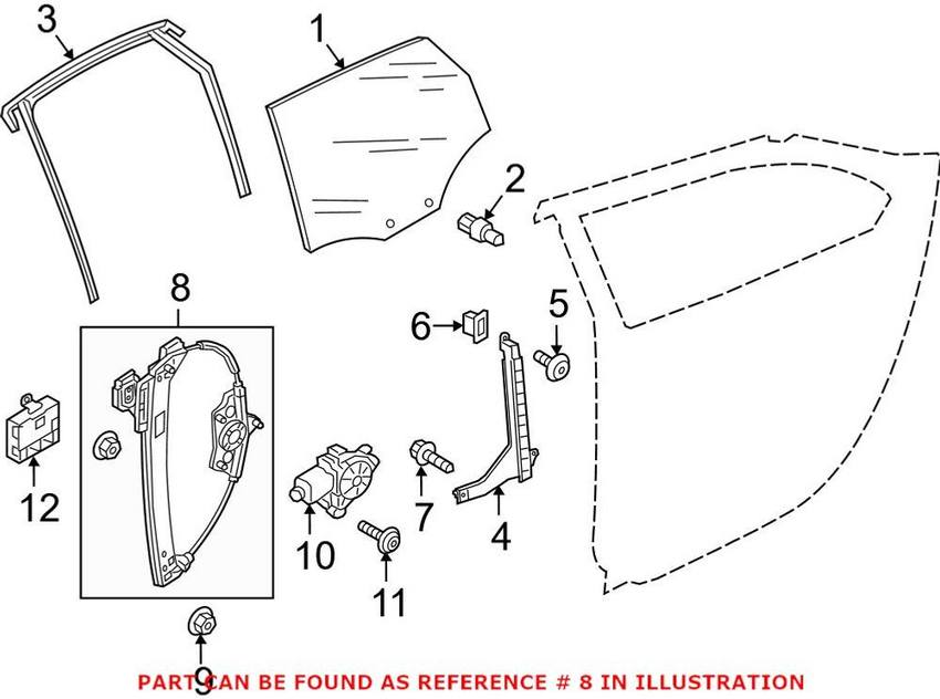 Window Regulator - Rear Driver Side